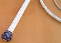 GDeer 5ft White 12 plait Custom Classic Australian Bullwhip with 2tone Box Pattern Knot I